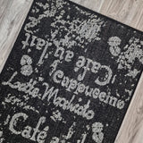 Black coffee pattern non-slip flat weave runner rug - view 9