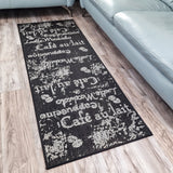 Black coffee-pattern non-slip kitchen rug - view 8