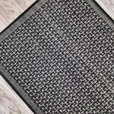 Black plain non-slip flat weave kitchen rug - view 10