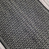 Black plain non-slip flat weave kitchen rug - view 9
