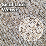 Beige non-slip plain solid flat weave sisal-look rug