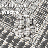 Grey non-slip flat weave rug with dark border - view 2