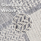 Grey checkered non-slip flat weave rug - view 4