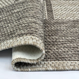Taupe brown beige geometric non-slip flat weave runner rug - view 3