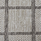 Taupe brown beige geometric non-slip flat weave runner rug - view 5