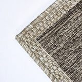 Taupe brown beige non-slip checkered border flat weave sisal-look rug