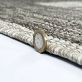 Taupe brown beige geometric non-slip flat weave runner rug - view 7