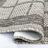 Taupe brown beige geometric non-slip flat weave runner rug - view 14