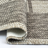 Taupe brown beige geometric non-slip flat weave runner rug - view 17