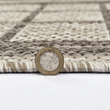 Taupe brown beige geometric non-slip flat weave runner rug - view 18