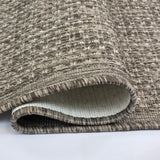 Taupe Brown non-slip plain solid flat weave sisal-look rug