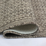 Taupe brown plain non-slip flat weave runner rug - view 16