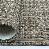 Taupe brown plain non-slip flat weave runner rug - view 15