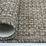 Taupe Brown non-slip plain solid flat weave rug – 80x250cm (2'8"x8'2")