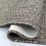 Taupe brown plain non-slip flat weave runner rug - view 9