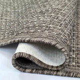 Taupe brown plain non-slip flat weave runner rug - view 14