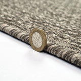 Taupe Brown non-slip plain solid flat weave sisal-look rug
