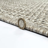 Beige non-slip plain solid flat weave sisal-look rug