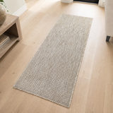 Beige non-slip plain solid flat weave sisal-look rug