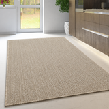 Beige non-slip plain solid flat weave rug – 120x160cm (4'x5'3'')