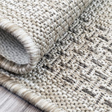 Beige brown check non-slip flat weave runner rug - view 13