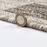 Beige brown check non-slip flat weave runner rug - view 14