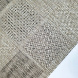 Beige brown non-slip flat weave checkered sisal-look rug