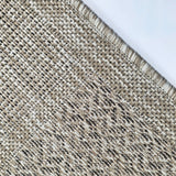Beige brown non-slip flat weave checkered sisal-look rug
