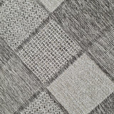 Taupe brown check non-slip flat weave runner rug - view 9