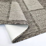 Taupe brown non-slip flat weave sisal-look rug