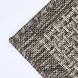 Taupe brown check non-slip flat weave runner rug - view 5