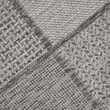 Taupe brown check non-slip flat weave runner rug - view 11