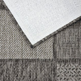 Taupe brown check non-slip flat weave runner rug - view 13