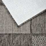 Taupe brown non-slip flat weave sisal-look rug