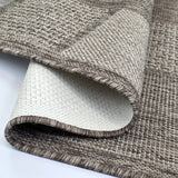 Taupe brown non-slip flat weave sisal-look rug