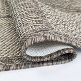 Taupe brown non-slip flat weave sisal-look rug