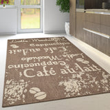 Natural Brown coffee-pattern non-slip kitchen rug - view 1