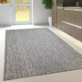 Dark Grey plain non-slip flat weave kitchen rug - view 1