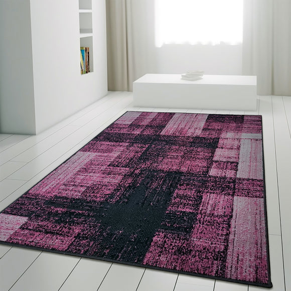 Deep Purple Rug Geometric Large XL Small Soft Modern Room Carpet Abstract Rug