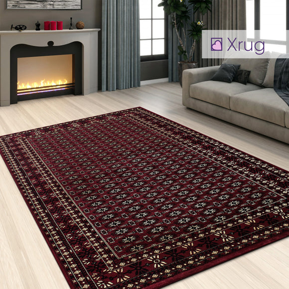 Red Oriental Rug Thick Soft Woven Traditional Carpet Extra Large Small Living Room Bedroom Mat