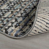 Modern Blue Grey Silver Beige Rug Navy Blue Teal Denim Cream Geometric Diamond Check Moroccan Pattern Design Short Soft Pile Carpet Polypropylene Bedroom Living Room Lounge Woven Mat Contemporary Floor New Area Small Large 120x160cm 160x214cm