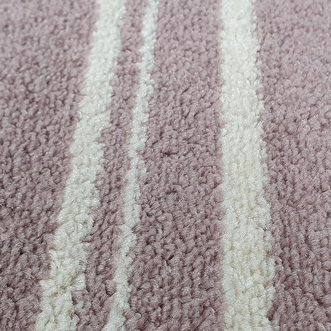 Dusty Pink Rug Woven Rug Carpet Small Large Bedroom Living Room Area Mat White Cream Strips