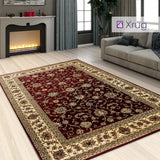 Red Oriental Rug Traditional Carpet Floral Beige Cream Pattern Extra Large Small Thick Soft Area Mat