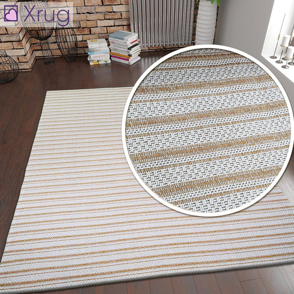 Cotton Rug Yellow Mustard Cream Stirped Small Large Runner Washable Living Room Bedroom Flat Woven Carpet Area Mat