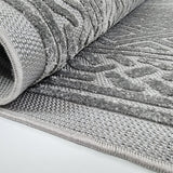 Outdoor Rug Plastic Large XL Small Grey Greek Key Trellis  Mat for Garden Patios Decking Gazebo 