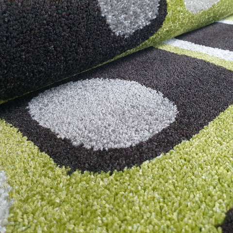 Olive Green Rug Modern Cubic Style Carpet for Living Room Bedroom Large Green Rugs