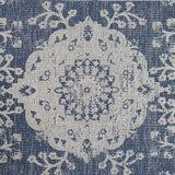 Modern Navy Blue Light Grey Oriental Vintage Rug Runner 100% Cotton Natural Hallway Hall Flat Weave Carpet Washable Natural Woven Mat - 75x300cm Living Room Bedroom Floor Area Mat Contemporary