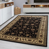 Large Traditional Rug Small Oriental Black Beige Patterned Carpet Room Floor Mat