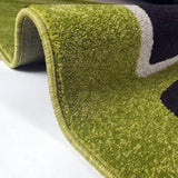 Olive Green Rug Modern Cubic Style Carpet for Living Room Bedroom Large Green Rugs