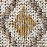 Brown Beige Cream Yellow Ochre Rug Modern Geometric Diamond Trellis Pattern Carpet Jute Look Flat Weave Cotton Rug Bedroom Area Small Large Mat Living Room Lounge Woven Contemporary Floor New 192x290cm 114x170cm 153x230cm